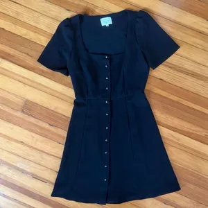 Sézane Lianne Square Neck Mini Dress in Black Size 34/2/XS thumbnail 2