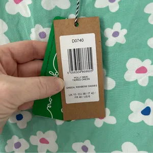 Sugarhill Brighton London Polly Maxi Tiered Dress Green Rainbow Daises NWT 6 thumbnail 5