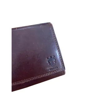 Italian Leather Genuine Leather Brown Bi Fold Wallet Clutch Classic Chic thumbnail 4