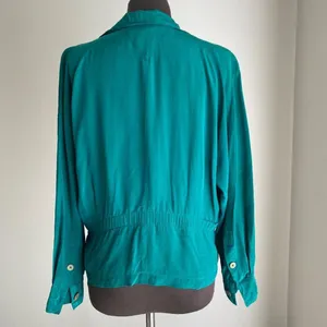 *Vintage* Ellen Tracy‎ sz 4 Long sleeve 100% Silk 80s blazer thumbnail 4