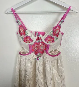 FOR LOVE & LEMONS Festival Floral Slip Dress in White Multi Size XX-Small NWT thumbnail 6