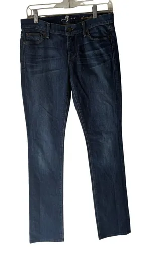 7 For All Mankind Women's‎ 26 Dark Wash Low Rise Straight Leg Jeans thumbnail 1