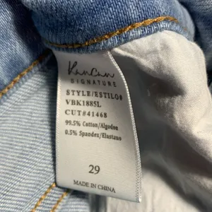 KanCan Signature High Rise Print Inset Blue Flared Women's Jeans Size 29 thumbnail 7