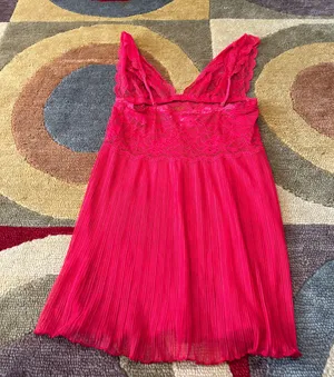 Victoria’s Secret Red Lace Nightgown Dress Slip Lingerie Drees Sheer Size Medium thumbnail 4