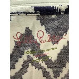 Lilly Pulitzer Palmer Dress Bright Navy Chevron Ikat Pima Cotton‎ Womens XS thumbnail 4