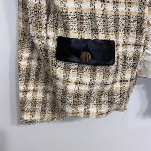 Zara NWT Frayed V Neck Tweed Blazer 2505/169 thumbnail 6