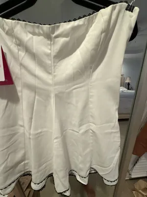 Beginning Boutique Scott White Mini Dress with Scallop Trim thumbnail 2