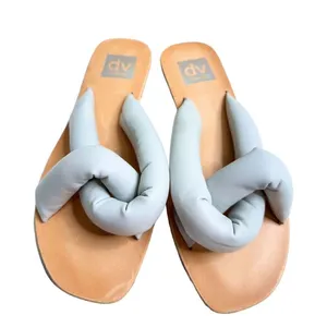DV Dolce Vita Joanna Light‎ Blue Puffy Knot Flat Slide Sandals Womens 6.5 thumbnail 1
