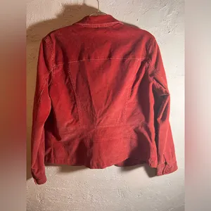 St. John's Bay Stretch Corduroy Jacket Burnt Orange button pockets gorpcore LG thumbnail 7