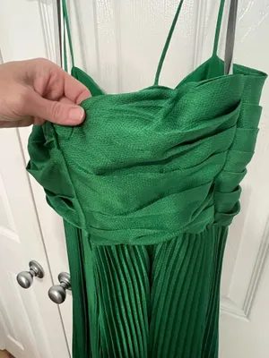 ML Monique Lhuillier Hammered Satin Charmeuse Pleated Gown thumbnail 12