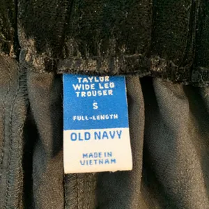 Old‎ Navy Black Velvet Wide Leg Trouser Pants Full Length Women's Size Small thumbnail 4