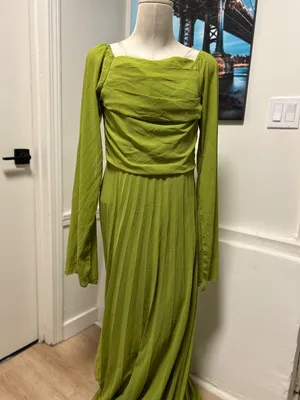 Pleated Waist maxi dress Green thumbnail 4
