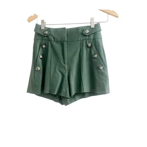 Veronica Beard Pine Shorts Womens 00 Green Viscose High Waisted Sophisticated thumbnail 2