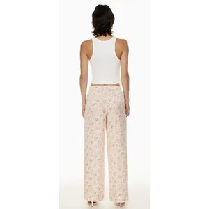 Aritzia Wilfred Toccata Satin Pant Floral Size‎ Medium Drawstring Pull On thumbnail 4