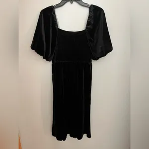 Draper James Black Velvet‎ Smocked Dress Size M thumbnail 3