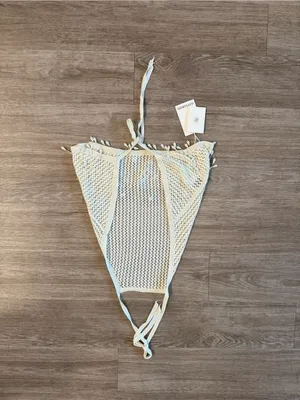 NWT Peppermayo Scorpio Crochet Halter Top (S/M) and Mini Skirt (M/L) in Ivory thumbnail 3