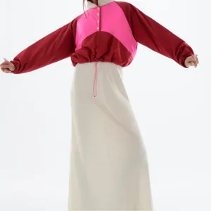 Zara Cropped Shearling Retro Colorblock Jacket M thumbnail 9
