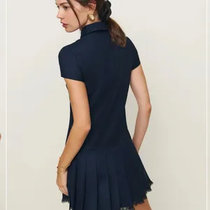 Reformation Navy Shirt Dress Mini thumbnail 3
