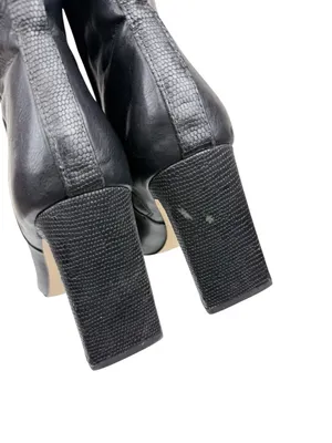 Sam Edelman Anika Black Leather Square Toe Heeled Ankle Boot Size 8.5 thumbnail 7
