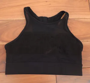 Zyia Active Sports Bra Womens M Mesh Racerback Black One More Rep Excellent thumbnail 1