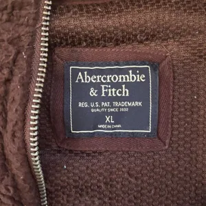 Abercrombie & Fitch Sweater Women's XL Brown Sherpa Quarter Zip Mock Neck thumbnail 4