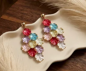 & Other Stories Gorgeous Multi-Color Layered Petal Earrings thumbnail 2