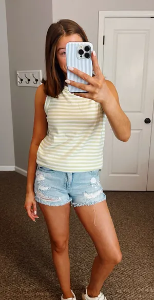 Boutique Light Wash Denim Shorts thumbnail 1