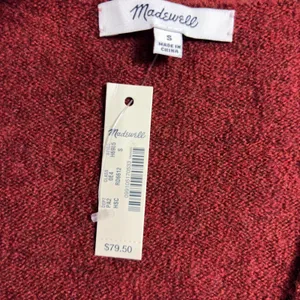 NWT‎ Madewell Women Wrap Sweater Scarlet Knit Long Sleeve V Neck Merino Wool S thumbnail 6