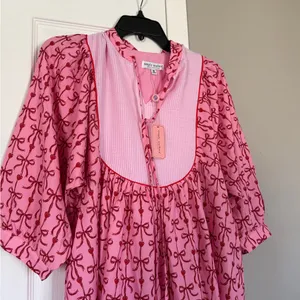 Simply Southern Pink Red Bow Midi Dress NEW NWT thumbnail 6