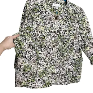 Linen Blend Trellis Print Lightweight Jacket thumbnail 5