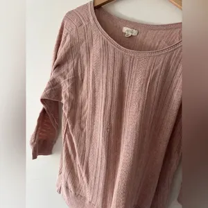 Aerie‎ Pink Y2K 3/4 Sleeve Lightweight Sweater thumbnail 2