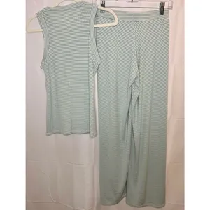Summersalt Blue and White Striped Pajama Set Women's sz. S thumbnail 3