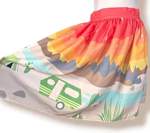Retro Camping Skirt Camper Desert Sunset Scenic Novelty A Line USA Made Vacation thumbnail 1
