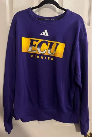 Adidas Purple and Yellow ECU Pirates Crewneck Sweater thumbnail 1