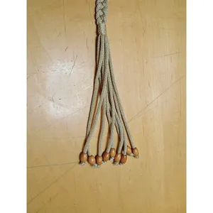Braided Fringe Beaded Boho Waist Belt Beige Brown Thin Dress Macrame Rope Gypsy thumbnail 6