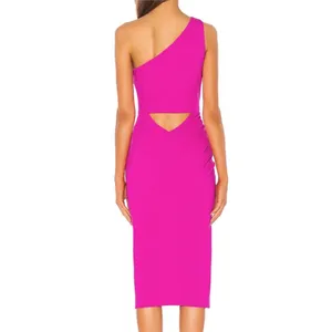 Katie May Ruched One Shoulder Dress Pink XS NWOT thumbnail 2