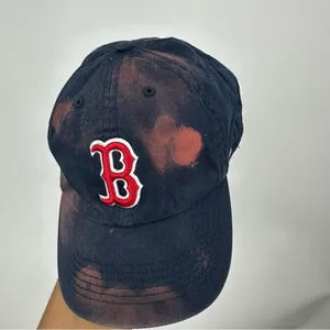 Boston Red Sox Custom Bleach Splatter Dad Hat Size XL thumbnail 3