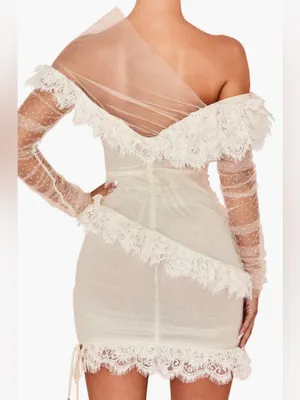 House of CB Sorrel Tulle Asymmetric Mini Dress Size: L+ thumbnail 2