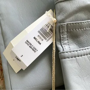 Aritzia Pant Melina High-Rise Straight-Leg‎ Vegan-Leather Marble Grey 2 NWT thumbnail 7