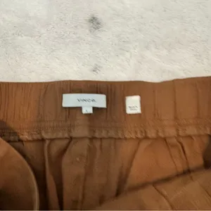 Vince Belted Linen Blend Utility Capri Pants Womens Sz L Brown Cuffed High Rise thumbnail 7