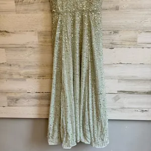 NWT ASOS Embellished Cami Midi Dress in Sage Green Sz4 A-line Fit & Flare Sequin thumbnail 7