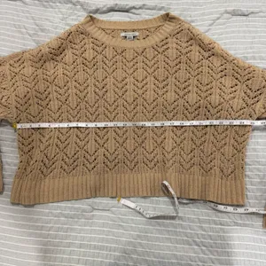 AE American Eagle Cropped Pointelle Crew‎ Neck Sweater XL thumbnail 4