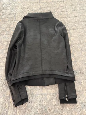 Bohme Black Faux Leather Asymmetrical Zip Moto Jacket thumbnail 5