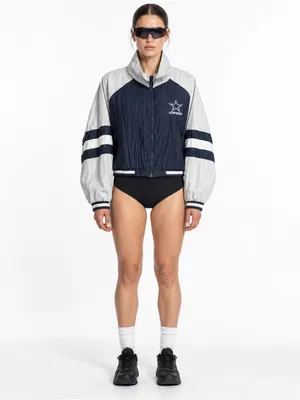 Vintage Locker Line Dallas Cowboys Windbreaker Jacket Navy White L NFL thumbnail 2