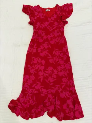 Floral Maxi Dress Red thumbnail 1