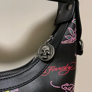 Ed Hardy Dalinda Black Studded Graphic Tattoo Hobo Shoulder Bag NWT Designer thumbnail 4