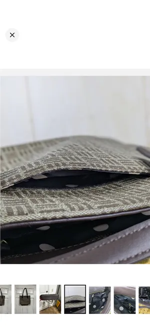 Anne Klein Brown Patterned Shoulder Tote with Brown Handles  thumbnail 4