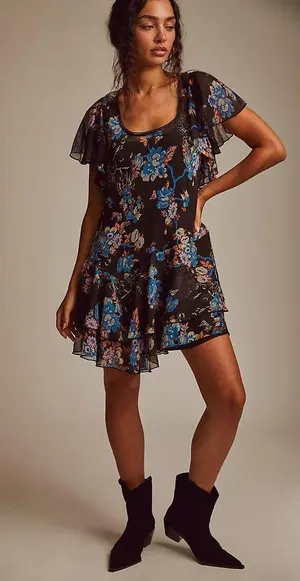 Free People NWOT Love to Love Floral Mini Dress thumbnail 2