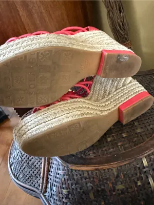 Isola Bright Pink Strappy Espadrille Wedge Sandals thumbnail 5