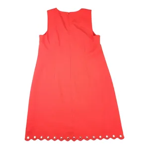 J. Crew Red Scalloped Grommet Sleeveless Above Knee Shift Dress Size 12 thumbnail 13
